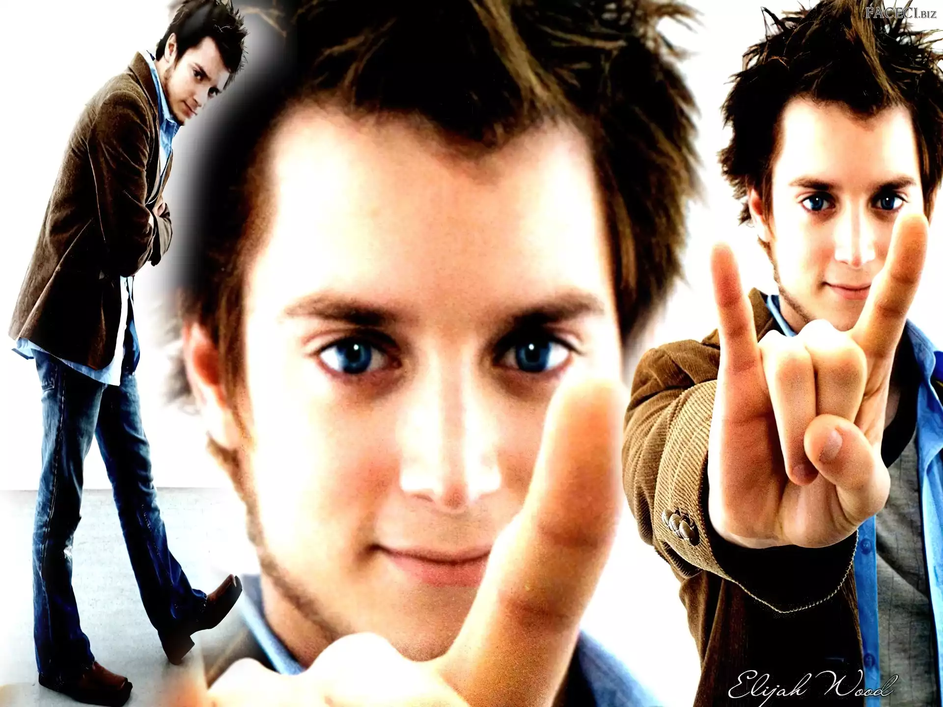 brązowe buty, Elijah Wood, twarz